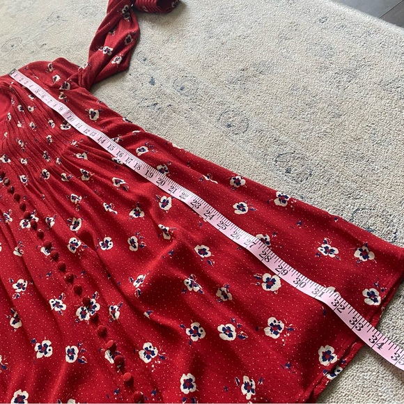 Sezane Joe Mini Dress in Boquet Fond Rouge FR 40 US 8 Red White Blue Floral - Picture 14 of 14